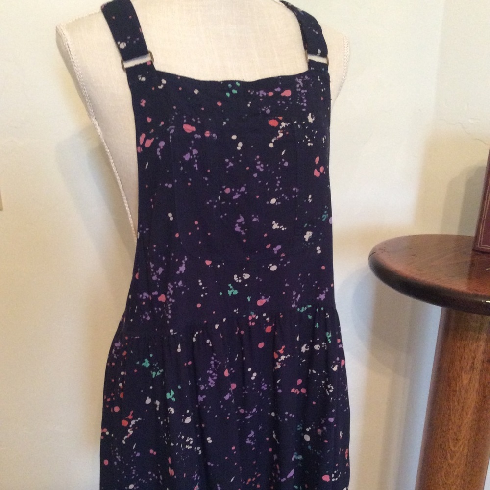 AEO Women’s Size Large Splatter Print Overalls